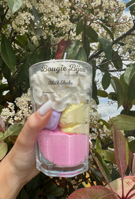 Peau d'âne Bougie Milkshake Strass Guimauve