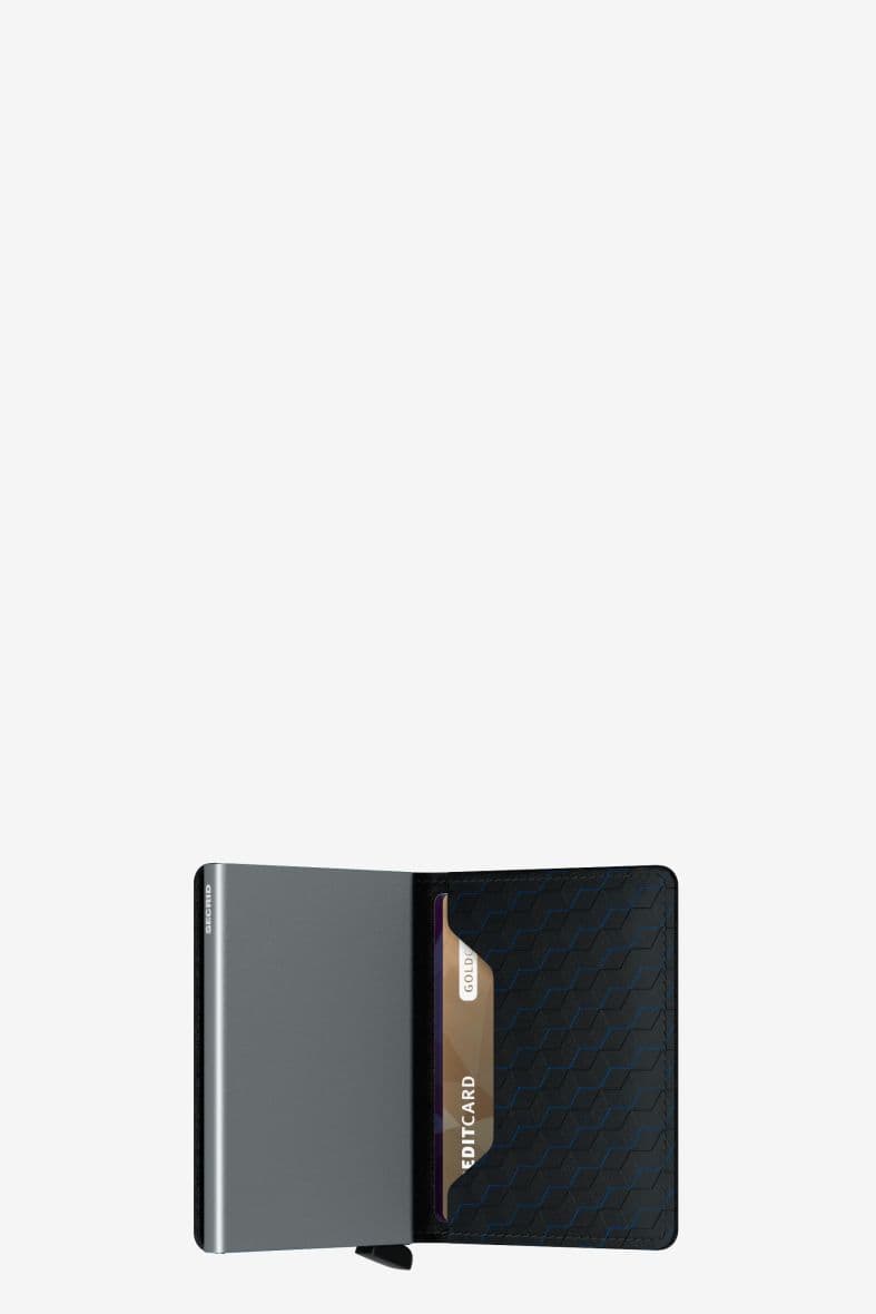 SECRID SLIMWALLET OPTICAL BLACK-TITANIUM — vue 3