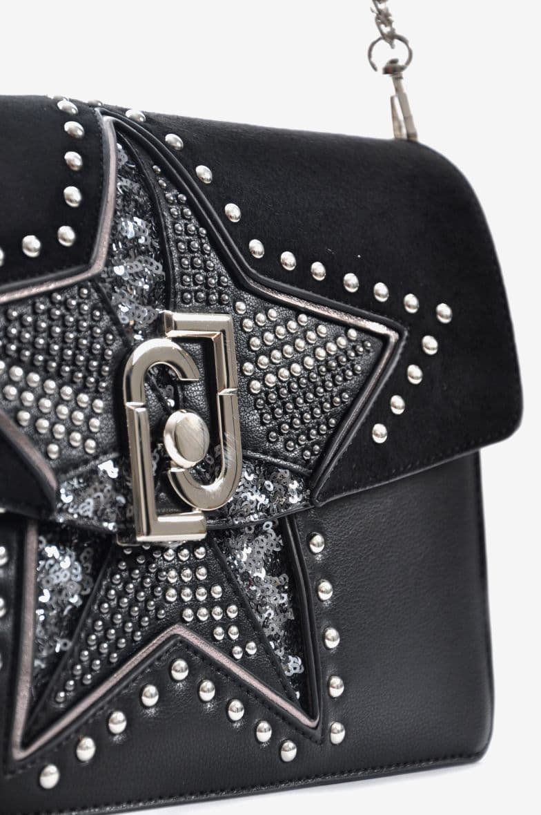 Liu Jo M Crossbody Noir Nubuck — vue 3