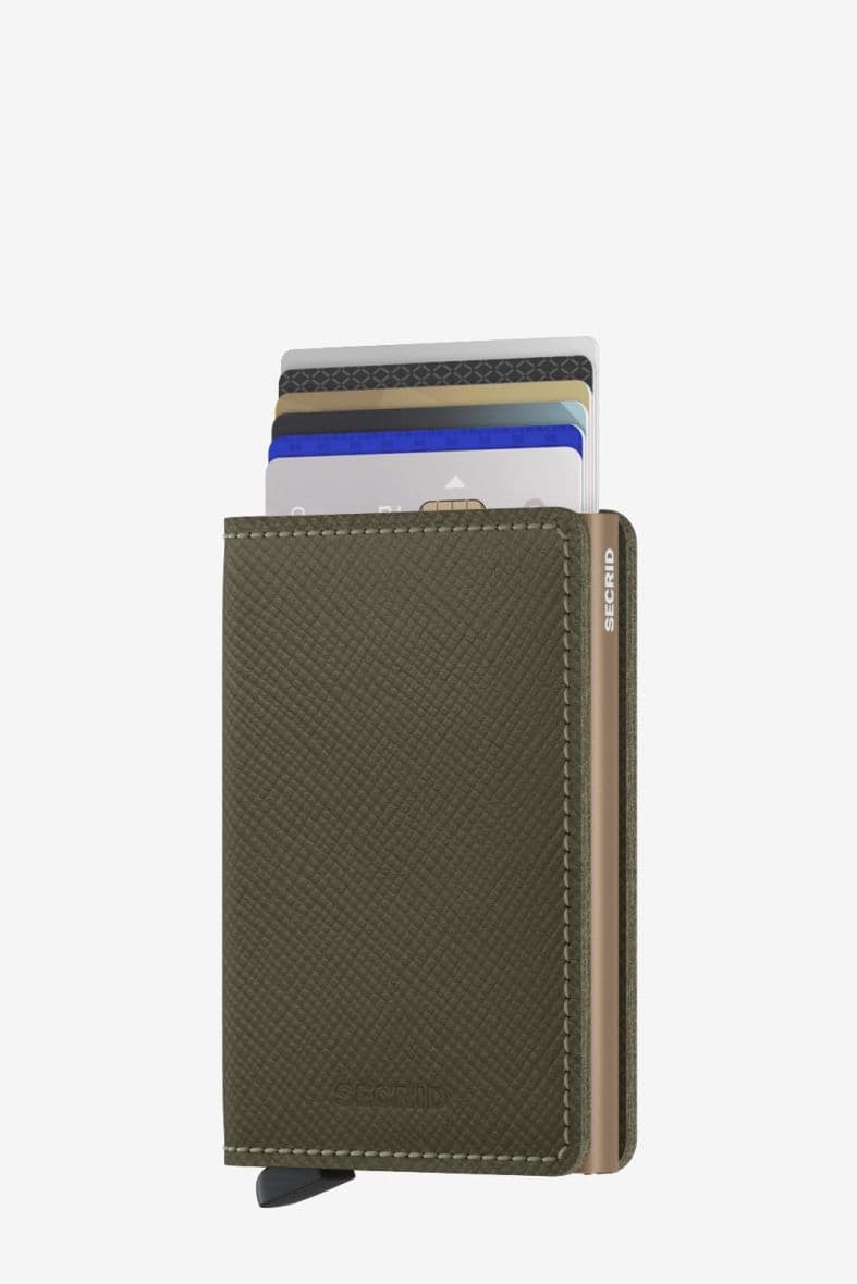 SECRID Slimwallet Saffiano Olive — vue 5