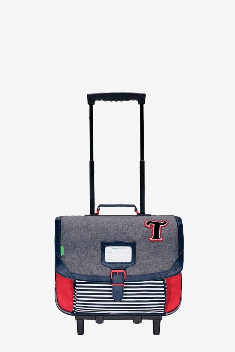 TANN'S TROLLEY 38CM TEDDY GRIS/ROUGE — vue 1