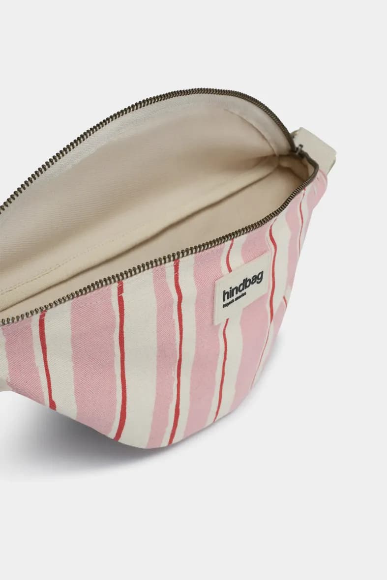 Hindbag Olivia rayures rouge et rose — vue 2