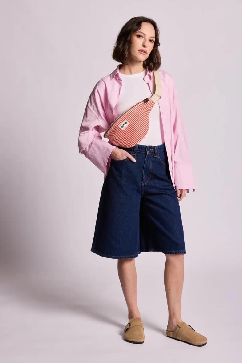 Hindbag Olivia rayures fines rouge — vue 5