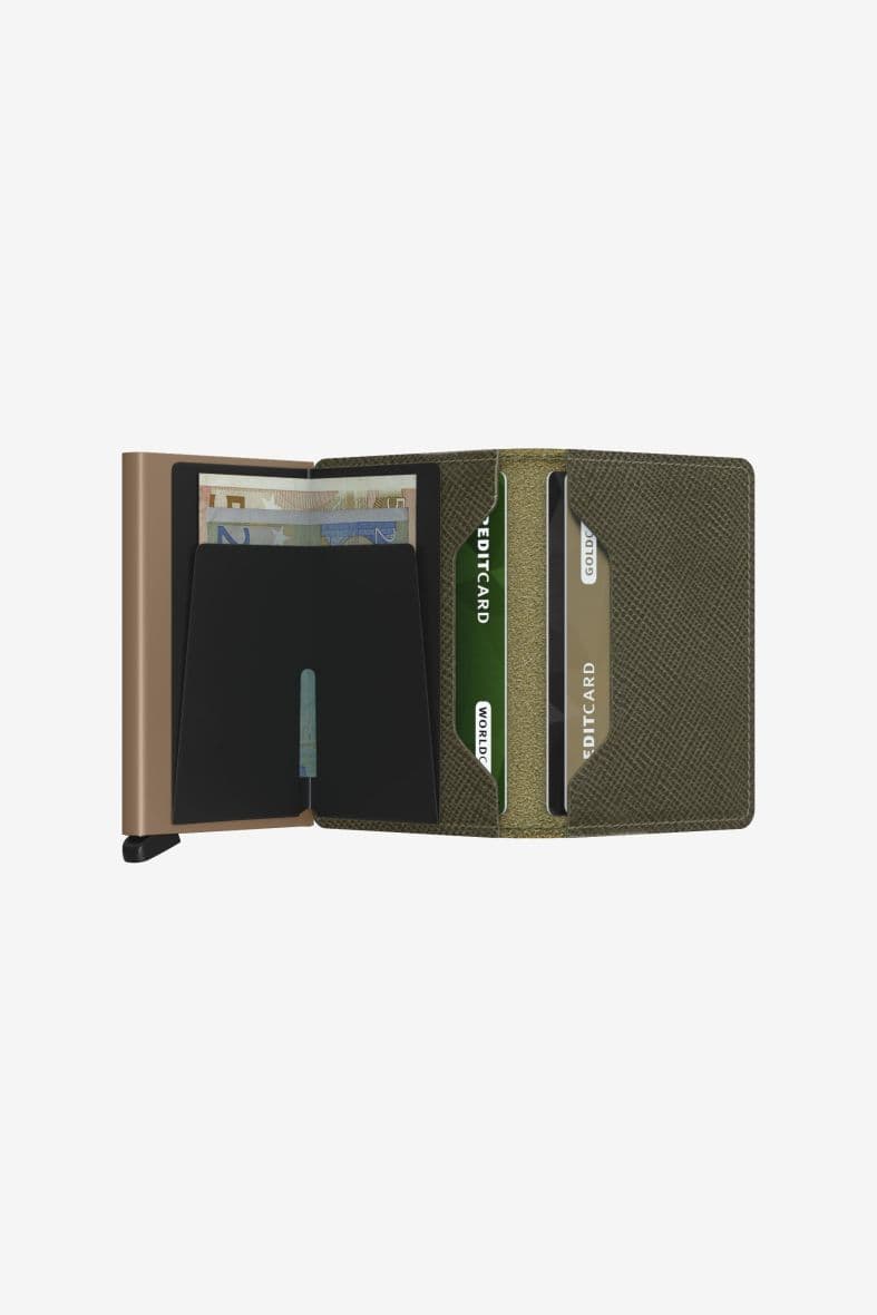 SECRID Slimwallet Saffiano Olive — vue 4