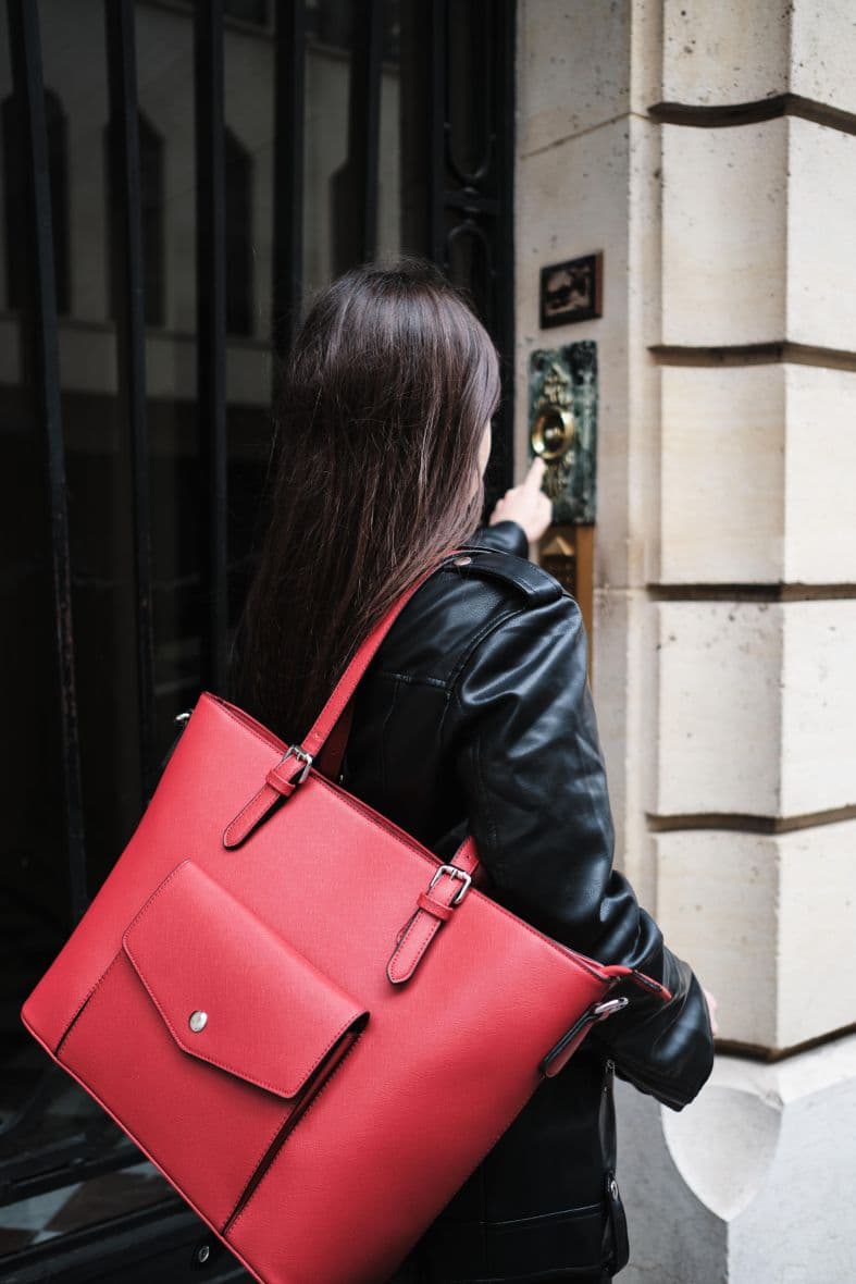 Grand Sac Cabas A4+ La Troïka Sac Cabas De Cours Mbe2851 Rouge