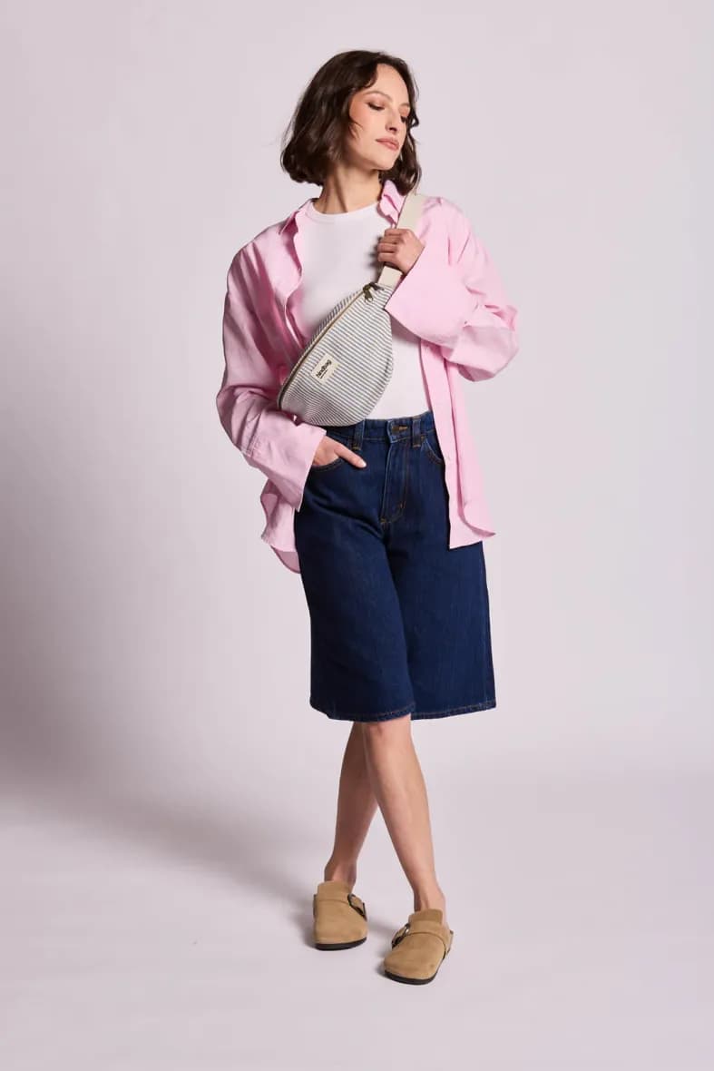 Hindbag Olivia rayures fines vertes — vue 3