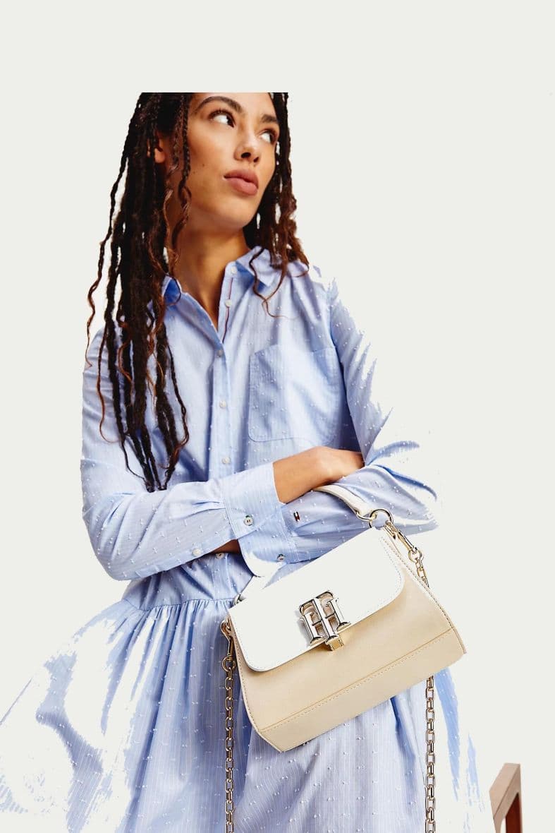 TOMMY HILFIGER TH LOCK SMALL SATCHEL CB — vue 2