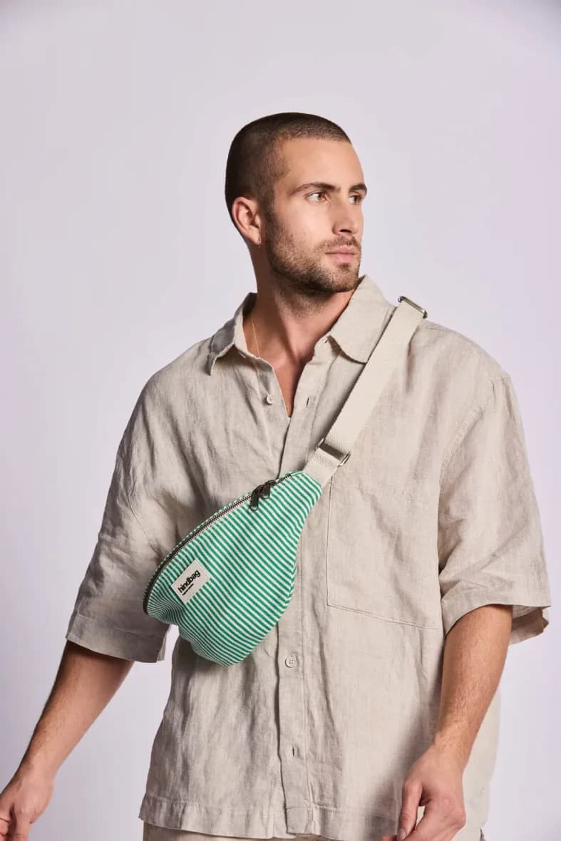 Hindbag Olivia rayures fines vertes — vue 6