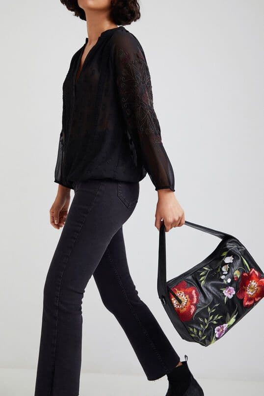Desigual Sac à main en simili cuir brodé — vue 1