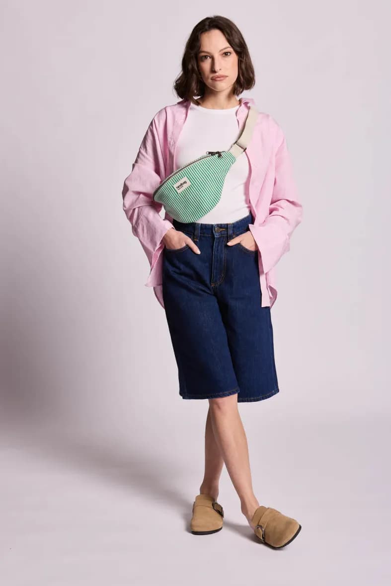 Hindbag Olivia rayures fines vertes — vue 7