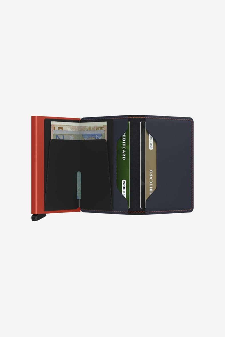 SECRID Slimwallet Matte Nightblue & Orange — vue 4