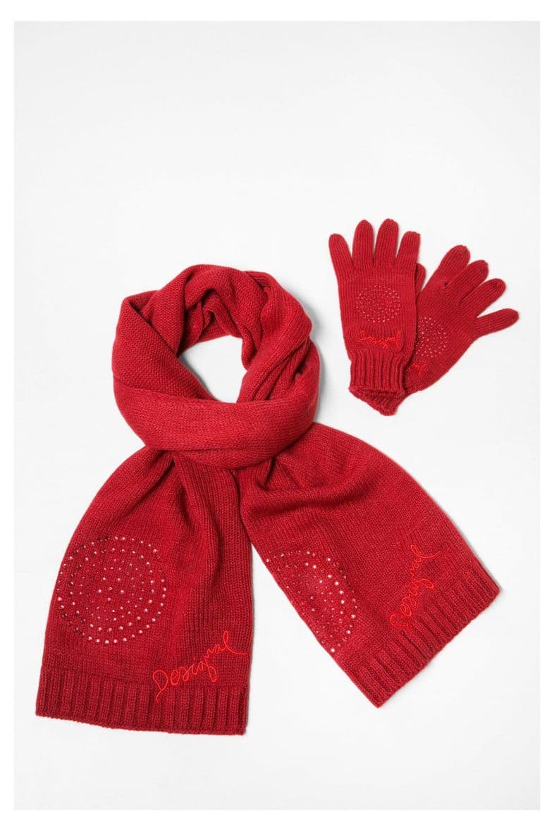 Desigual Écharpe et gants strassés — vue 1