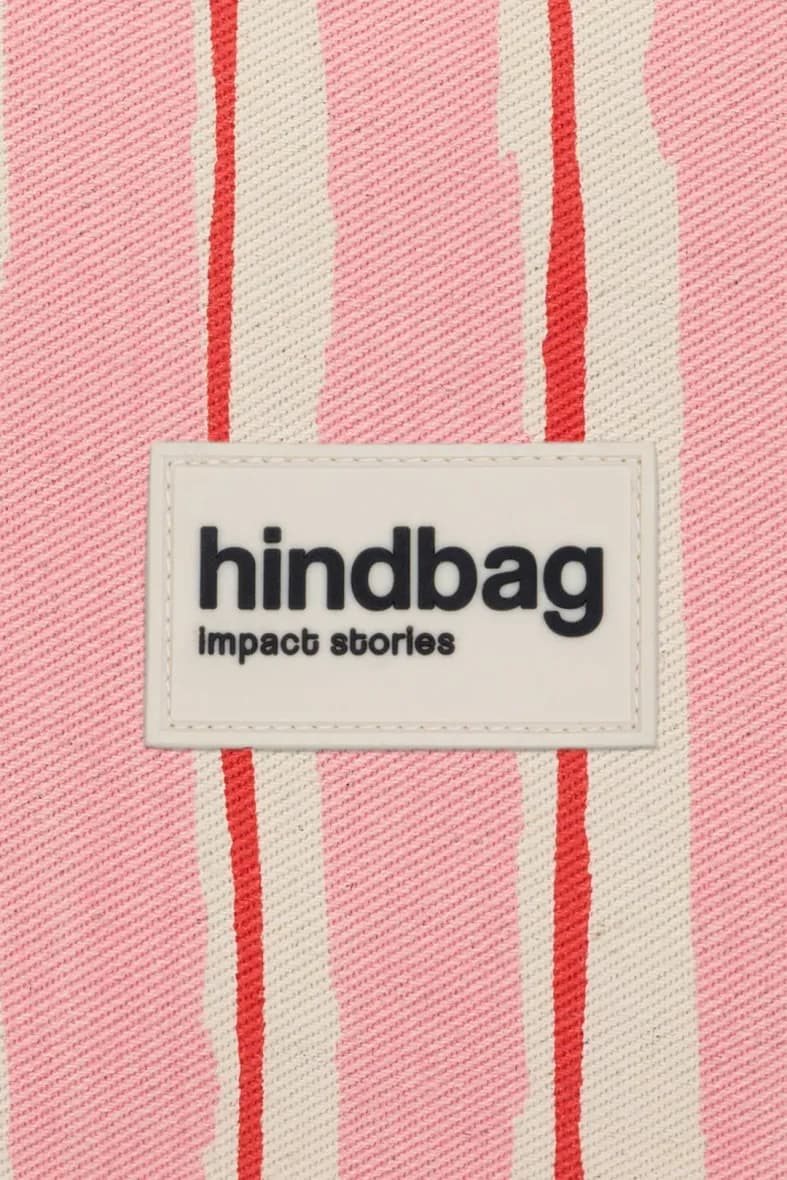 Hindbag Olivia rayures rouge et rose — vue 5