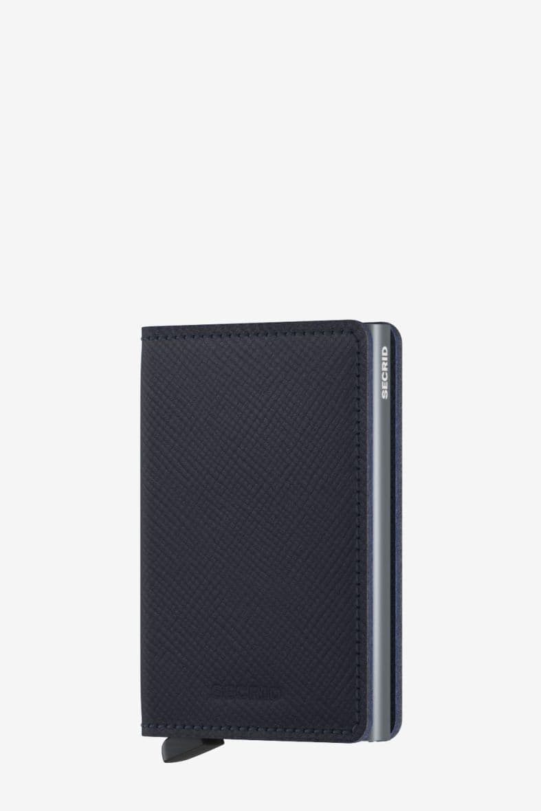 SECRID Slimwallet Saffiano Navy — vue 1