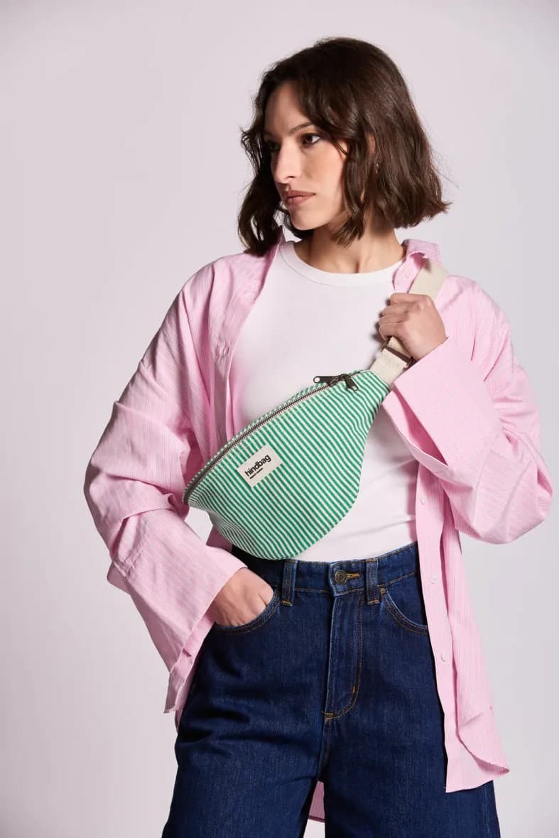 Hindbag Olivia rayures fines vertes — vue 2