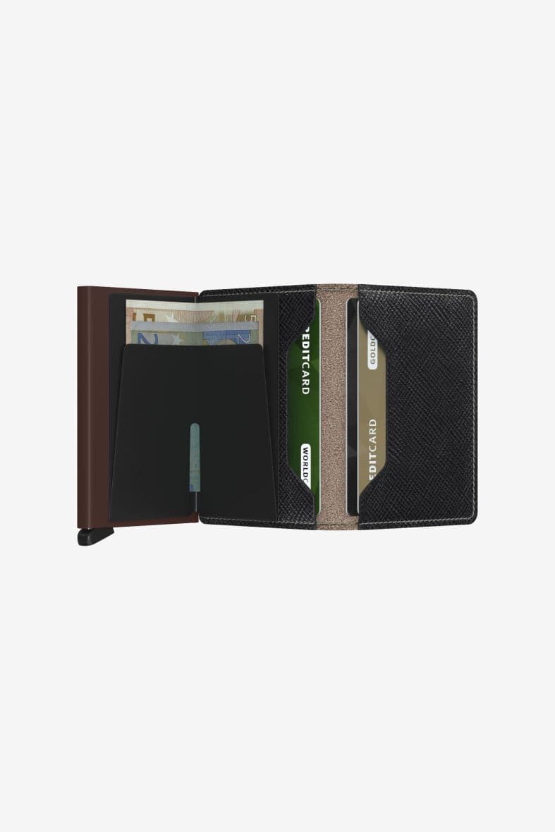 SECRID Slimwallet Saffiano Brown — vue 4