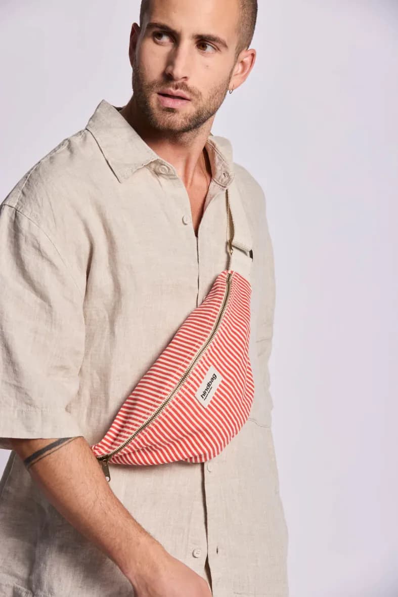 Hindbag Olivia rayures fines rouge — vue 6