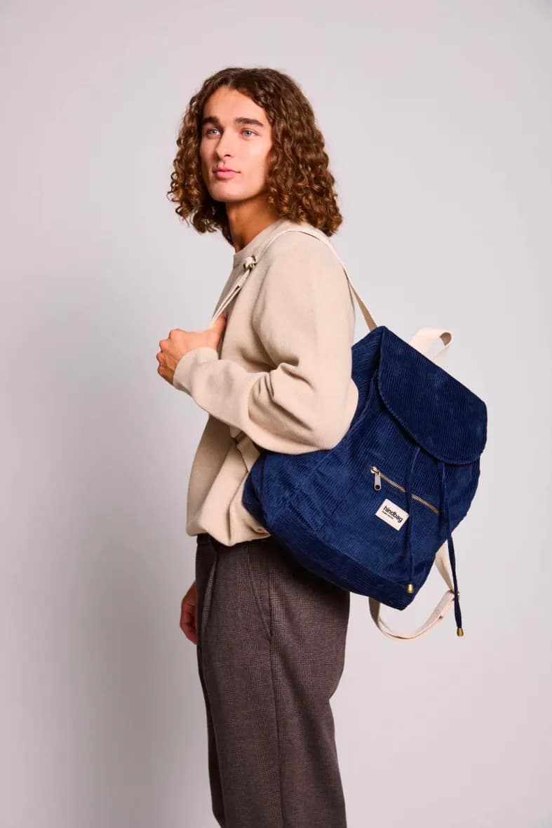 Hindbag Eliot velours marine — vue 8