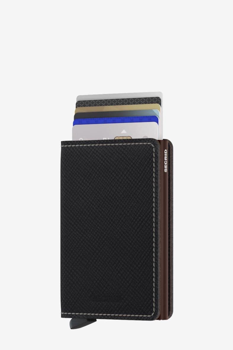 SECRID Slimwallet Saffiano Brown — vue 5