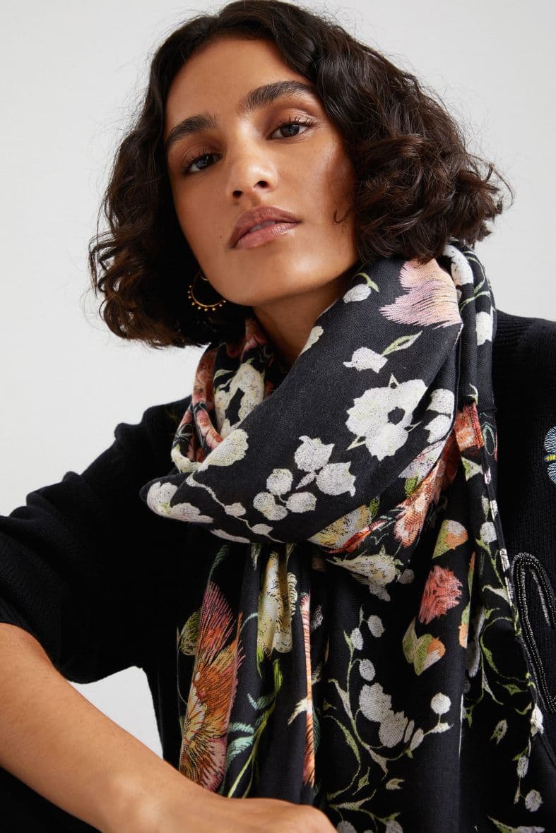 Desigual Foulard rectangulaire fleurs Liberty — vue 1