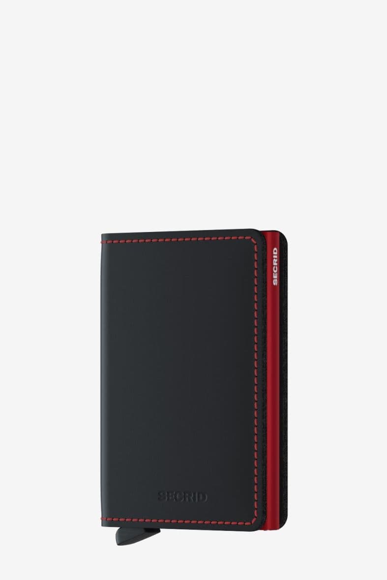 SECRID SLIMWALLET MATTE BLACK & RED — vue 1
