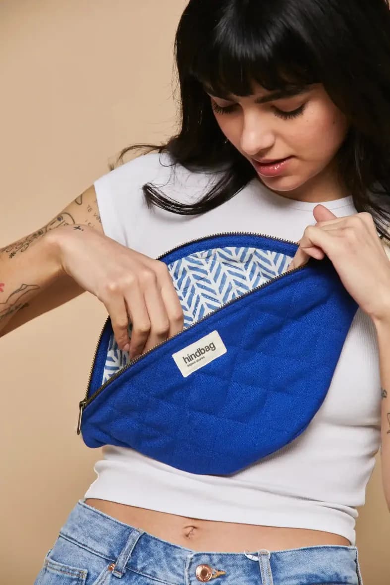 Hindbag Olivia Bleu électrique matelassé — vue 2