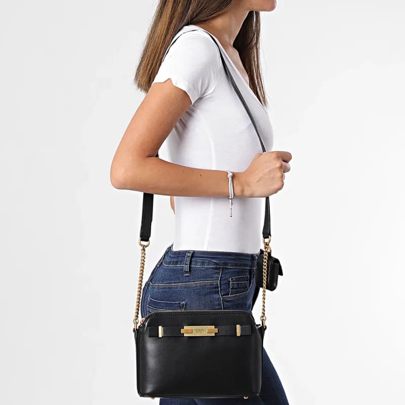 GUESS BEA - sac noir avec détails doré — vue 1