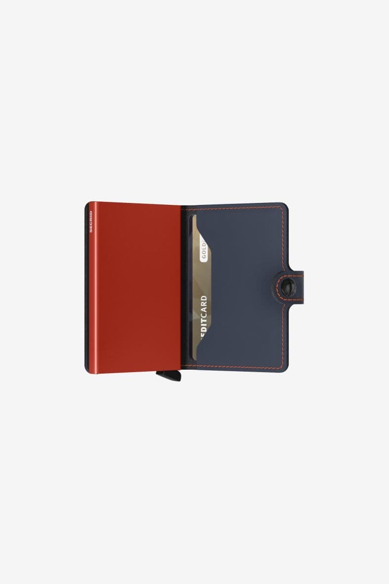 SECRID Miniwallet Matte Nightblue & Orange — vue 3