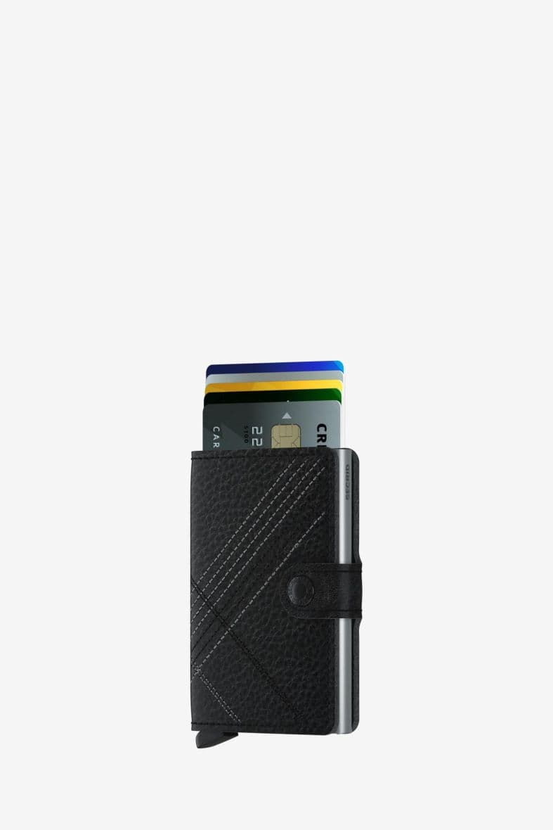 SECRID MINIWALLET STITCH LINEA BLACK — vue 2