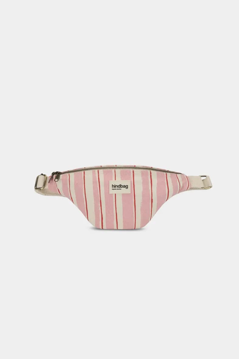 Hindbag Olivia rayures rouge et rose — vue 4