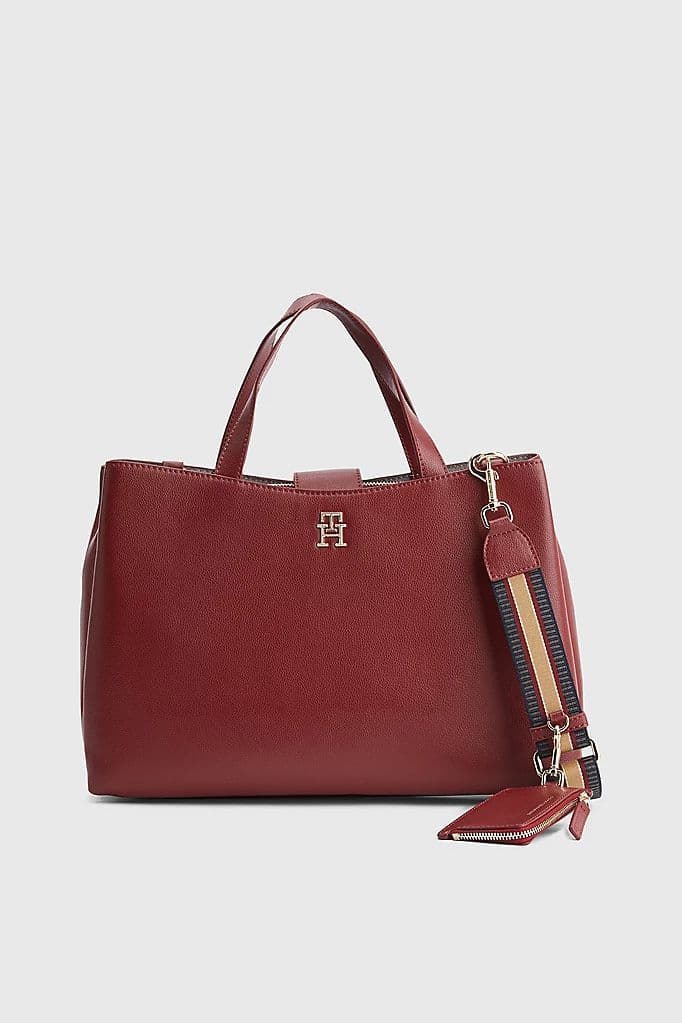 Sac à Main Tommy Hilfiger Life Satchel Aw0aw13409 Bordeaux
