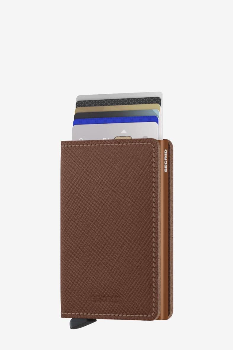 SECRID Slimwallet Saffiano Caramel — vue 5