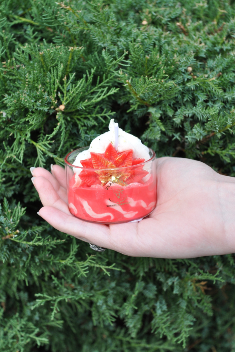 Peau d'âne mini fleur rouge de Noel