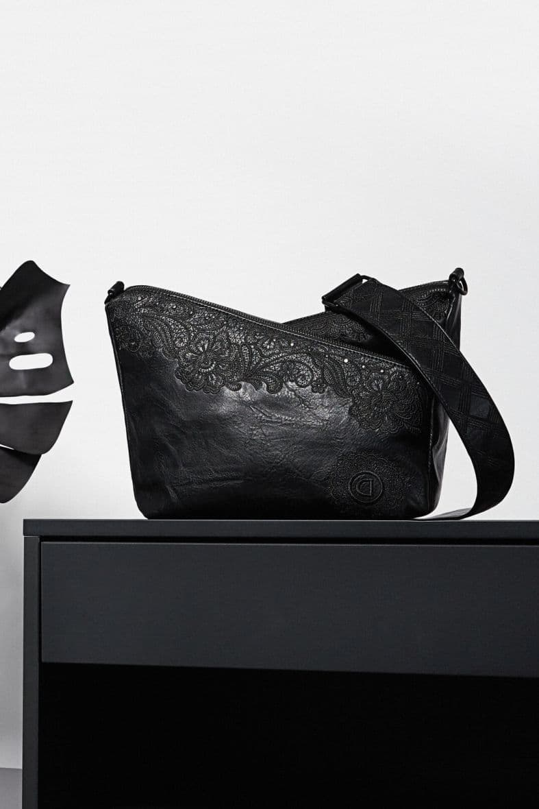 Sac desigual top cuir noir